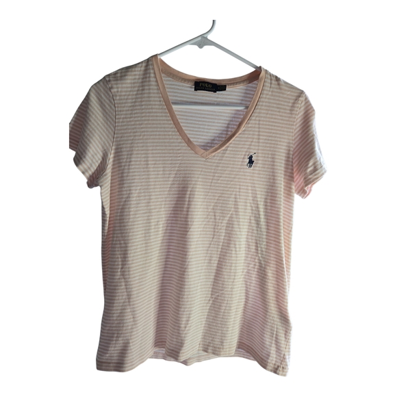 Polo Ralph Lauren Tops - Polo by Ralph Lauren Pink Striped Short Sleeve Tee